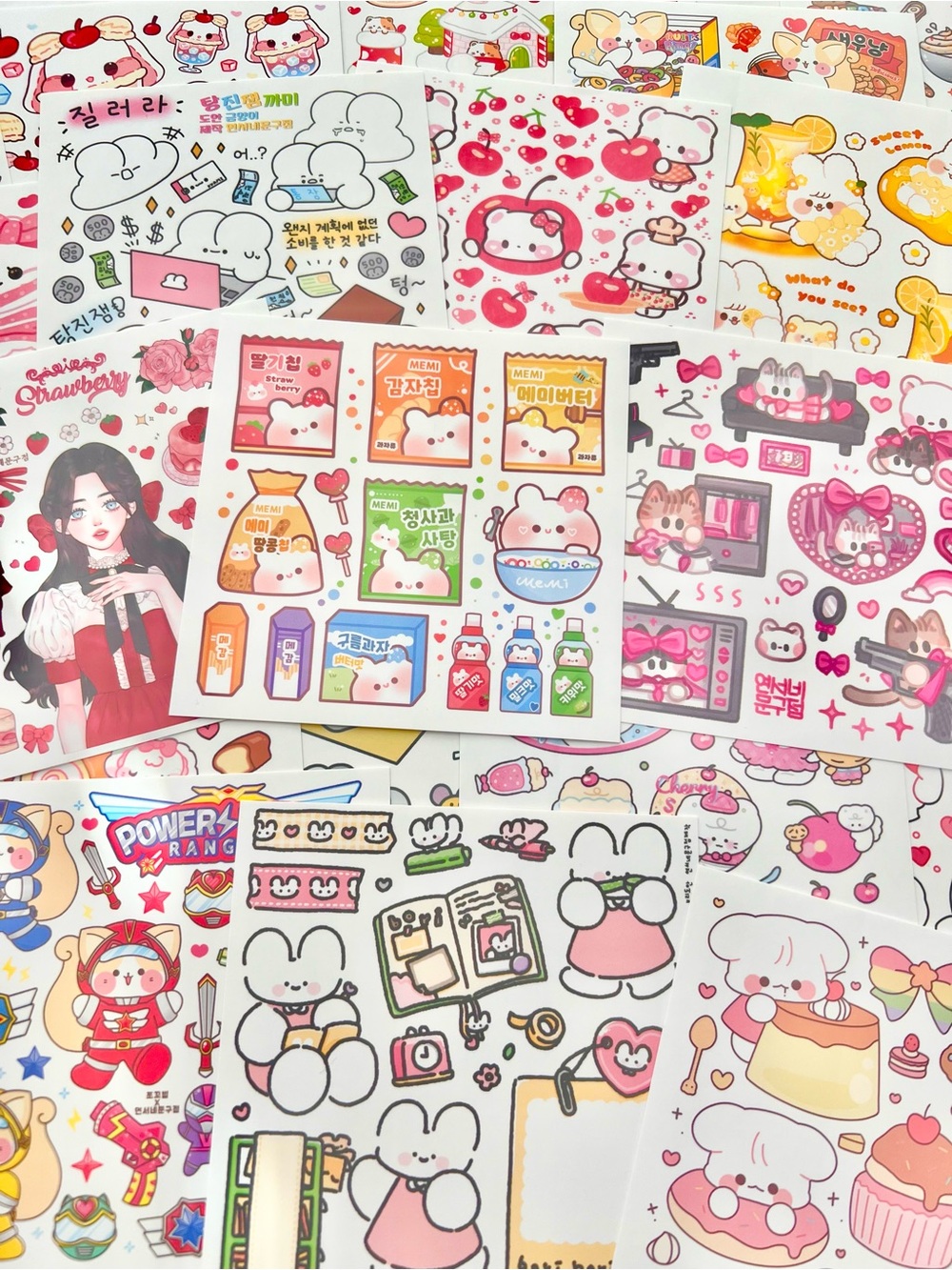 5pc Cute Kawaii Korean Assorted Sticker Sheets- Uncut